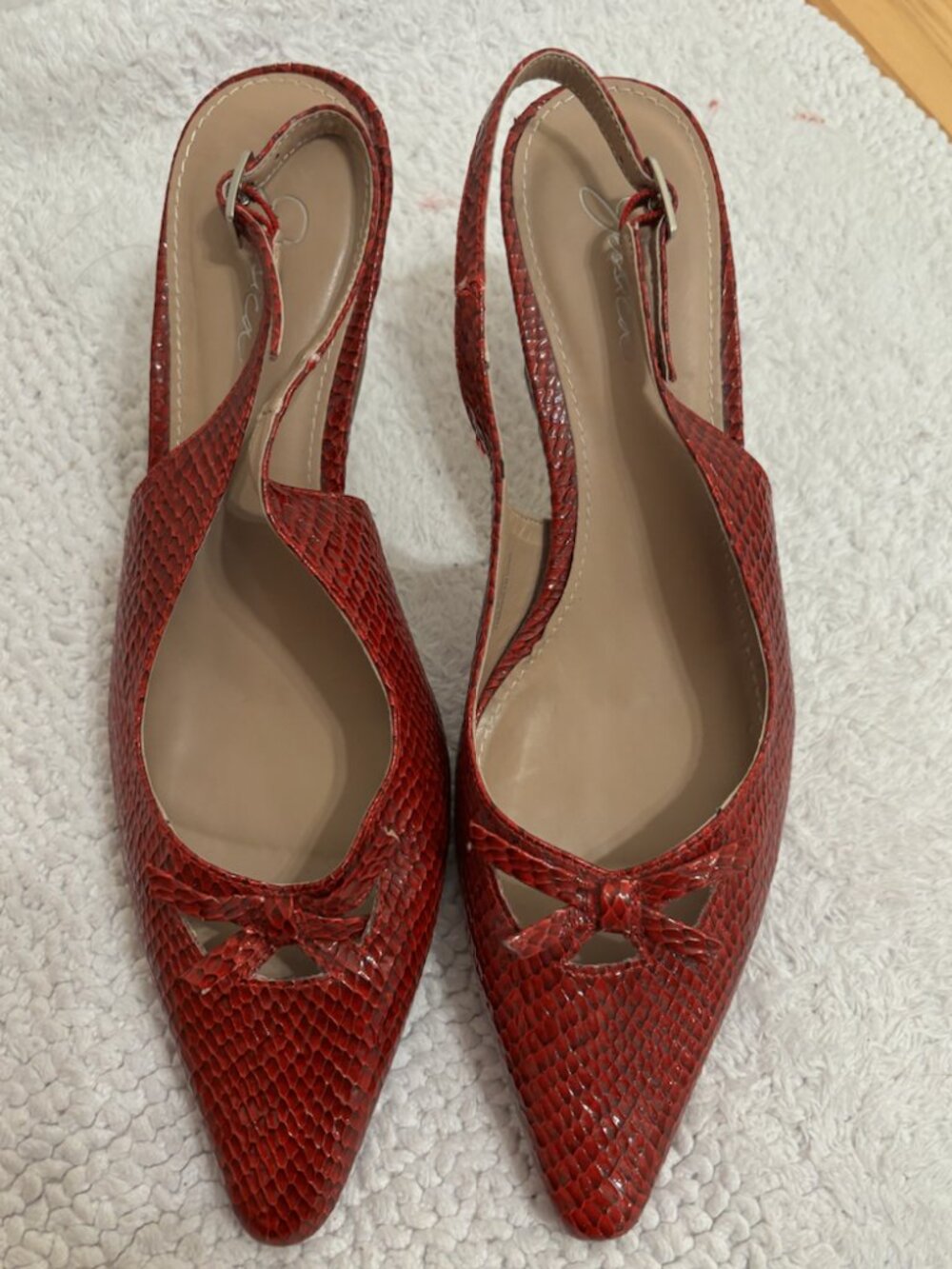 Jessica Red Slingback Pumps - Like New, Size 7
